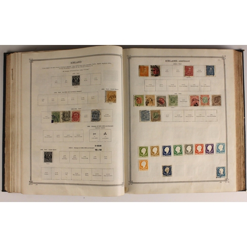 398 - An accumulation of stamps in old albums, to include a good range of material for Europe, Scandinavia... 