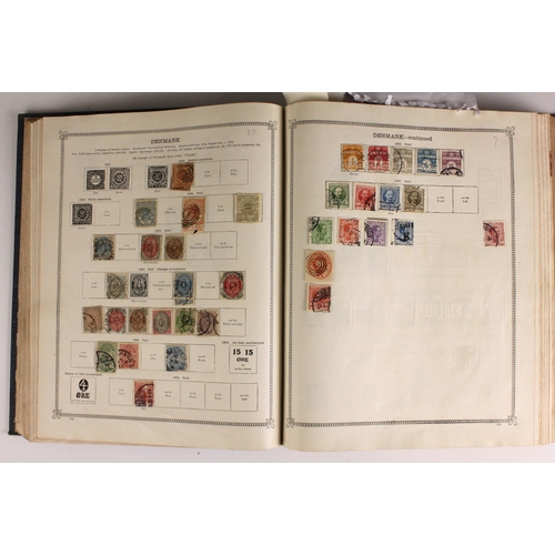 398 - An accumulation of stamps in old albums, to include a good range of material for Europe, Scandinavia... 