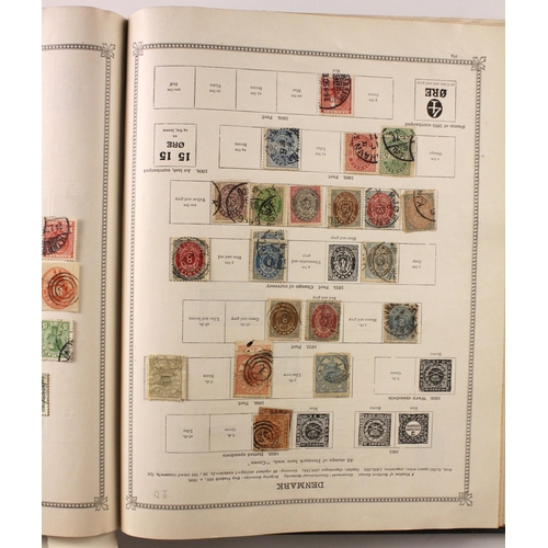 398 - An accumulation of stamps in old albums, to include a good range of material for Europe, Scandinavia... 