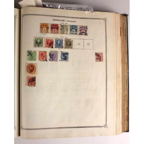 398 - An accumulation of stamps in old albums, to include a good range of material for Europe, Scandinavia... 