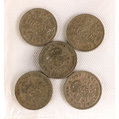 387 - A folio of English and foreign coins and bank notes, to include a white £5 note (folded), dated 12th... 