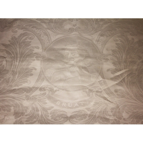 395 - CRIMEAN WAR INTEREST: The Crimean Hero Table Cloth, mid 19th century circa 1857, a fine linen damask... 