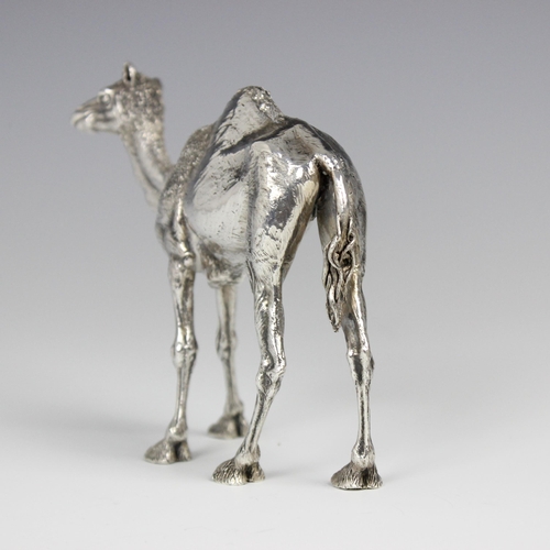 80 - A Patrick Mavros silver camel, modelled as a standing camel calf with realistically chased detail, s... 