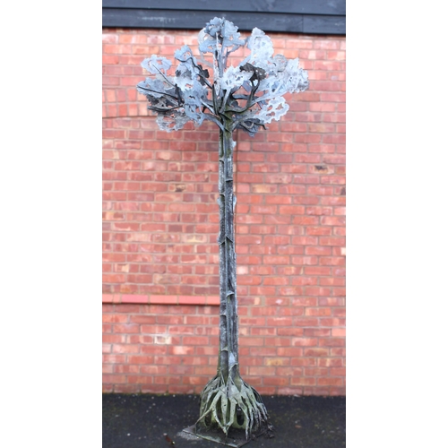 1013 - David Howarth (active 1984–1999), A galvanised metal garden tree sculpture, of naturalistic form, se... 