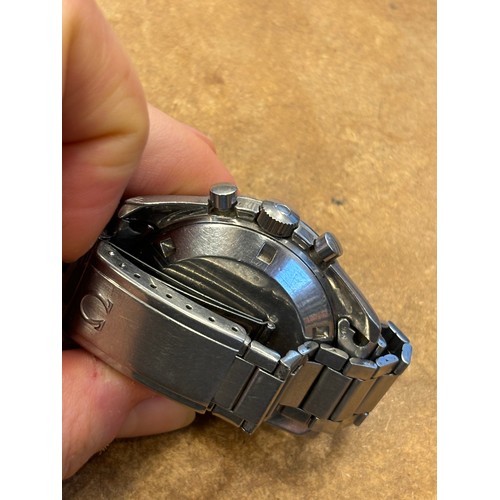 155 - An Omega stainless steel Speedmaster professional wristwatch, the black dial with luminous hands and... 