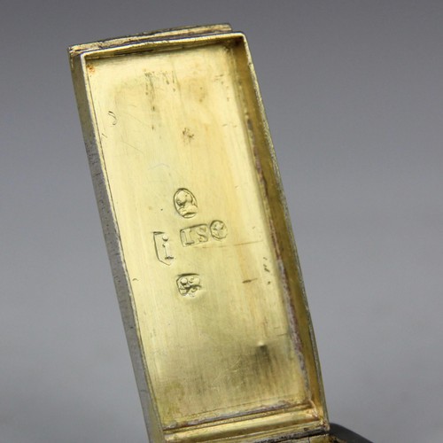 58 - A George III silver snuff box, John Shaw, Birmingham 1806, of plain polished rectangular form, hinge... 