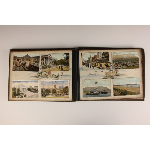 400 - A Chinoiserie lacquered album containing a collection of postcards from the first quarter of the 20t... 