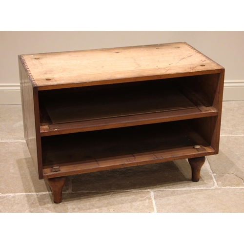 924 - A 19th century mahogany twin section campaign chest of drawers, formed with two short over three lon... 