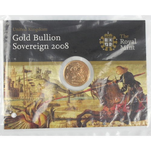 151 - Elizabeth (1952-2022) Full sovereign, dated 2008, encapsulated within gold bullion sleeve