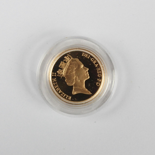 155 - Elizabeth II (1952-2022) Full sovereign, dated 1985, encapsulated