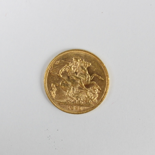 173 - Victoria (1837-1901) Full sovereign, dated 1891, 8gms