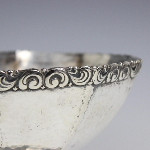 64 - An early 20th century Norwegian silver bowl, by Kristian Hestenes, the decagon shaped planished bowl... 