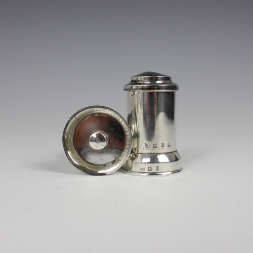 102 - A pair of Victorian silver pepperettes, Hukin & Heath, London 1894, of stylised pillar box form with... 