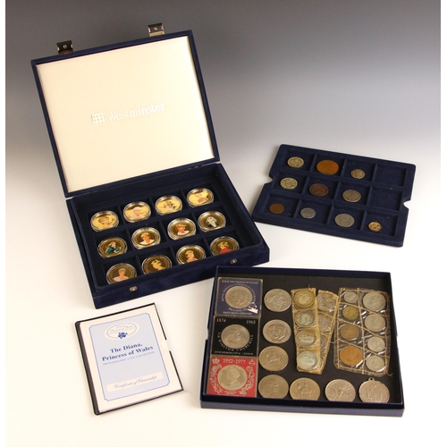 137 - The Diana Princess of Wales photographic coin collection, comprising twelve 24ct gold plated cupro-n... 