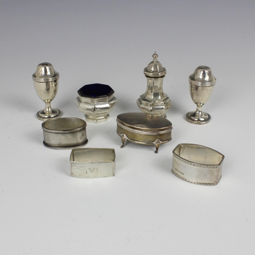 68 - A selection of silver, including an Edwardian silver jewellery box, William Hair Haseler, Birmingham... 