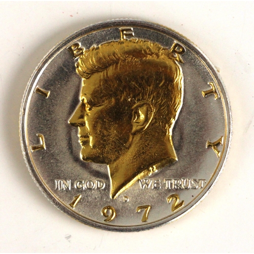 133 - United States of America commemorative half dollar, 1972, with gold coloured highlights