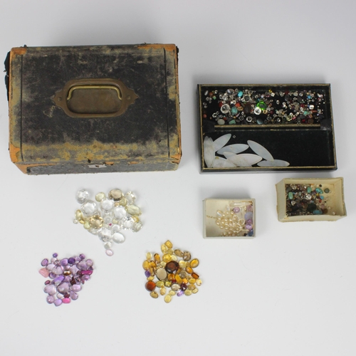 219 - A large selection of loose gemstones, including citrines, amethysts, paste, of various cuts (qty) (a... 