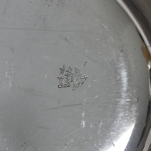 63 - A Third Reich German Luftwaffe silver plated oval serving dish, the underside stamped Geschwader Boe... 