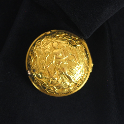 91 - A George II Andrew Dunlop verge yellow metal pocket watch, the circular white dial with Roman numera... 