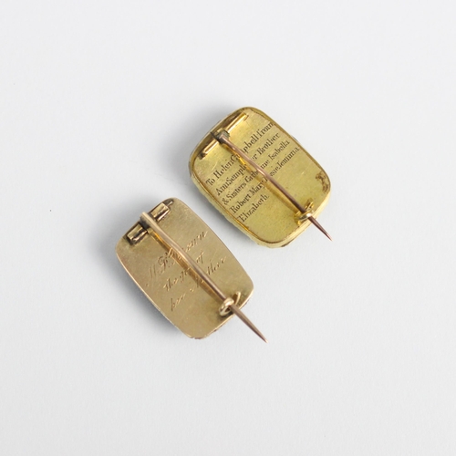 229 - A 19th century split pearl mourning brooch, the central aperture enclosing plaited hair work, within... 