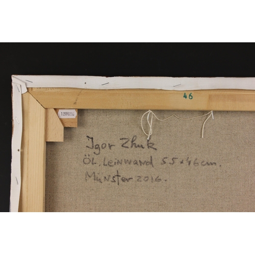 296 - Igor Zhuk (Ukrainian, contemporary),  
An artist working at her easel,  
Oil on canvas,  
Signed low... 