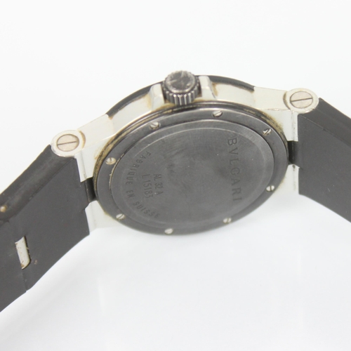 170 - A Bulgari ladies aluminium dress wristwatch, REF: AL 32 A, the circular dial with Arabic and baton m... 