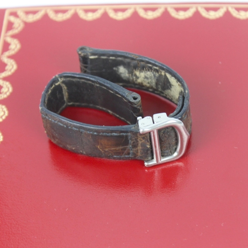 171 - A Must De Cartier silver tank wristwatch, REF 2416, the rectangular dial with circular Arabic numera... 