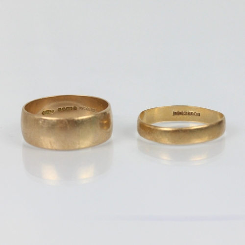 247 - A late 20th century 9ct gold wedding band, stamped to interior 'EJLd' Sheffield 1981, ring size W, w... 