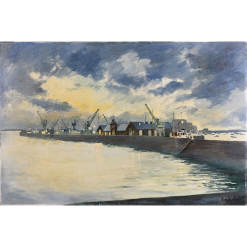319 - Caroline Leeds [Caroline Fleur Osborne, Duchess Of Leeds] (British, 1931-2005),  
A harbour scene at... 