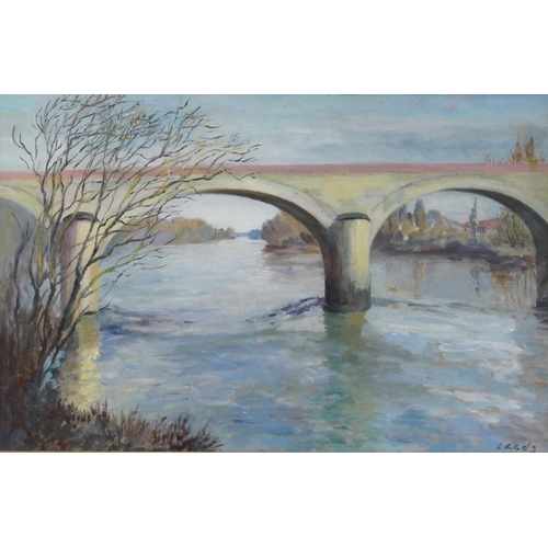 347 - Caroline Leeds [Caroline Fleur Osborne, Duchess Of Leeds] (British, 1931-2005),  
'Layrac Bridge',  ... 