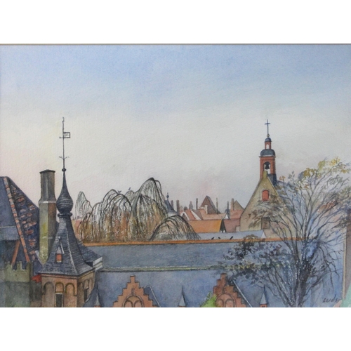 348 - Caroline Leeds [Caroline Fleur Osborne, Duchess Of Leeds] (British, 1931-2005),  
A continental roof... 