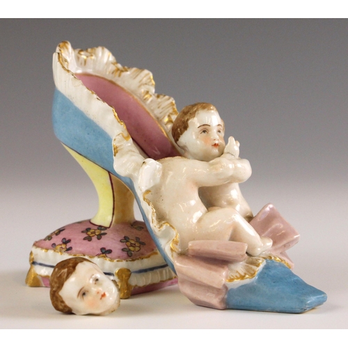 420 - A pair of continental porcelain figures, mid 19th century, Edme Samson imitating Chelsea, one modell... 