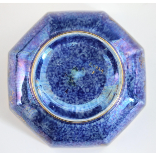 396 - A Wedgwood Dragon lustre octagonal bowl designed by Daisy Makeig-Jones, early 20th century, the exte... 