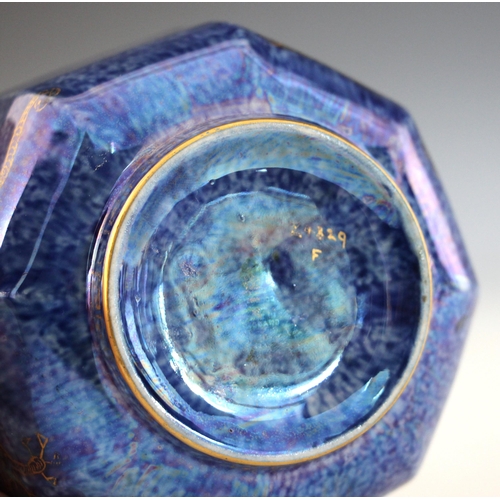 396 - A Wedgwood Dragon lustre octagonal bowl designed by Daisy Makeig-Jones, early 20th century, the exte... 