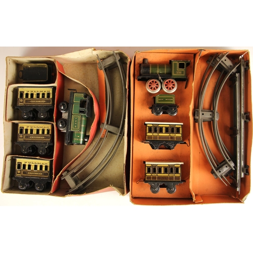 A German Bing Train tin plate clockwork model railway set, early 20th ...