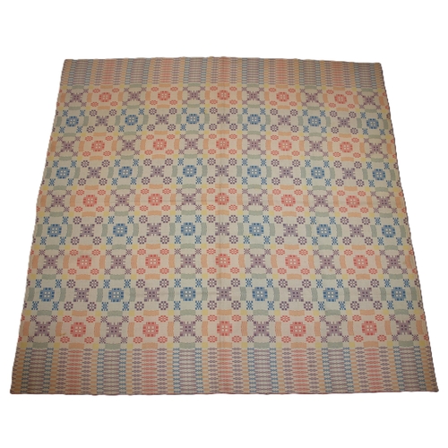 A vintage Holytex Mill multi-coloured wool Welsh blanket, reversible ...