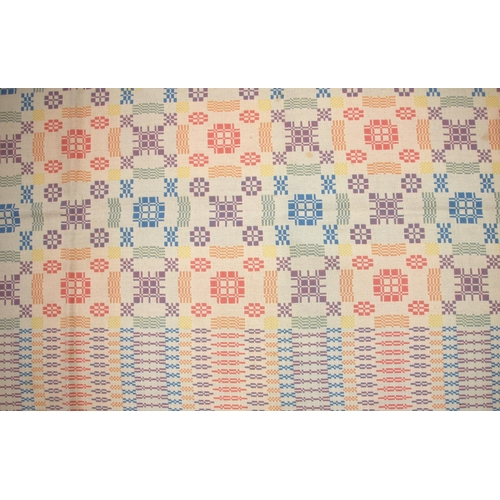 A vintage Holytex Mill multi-coloured wool Welsh blanket, reversible ...