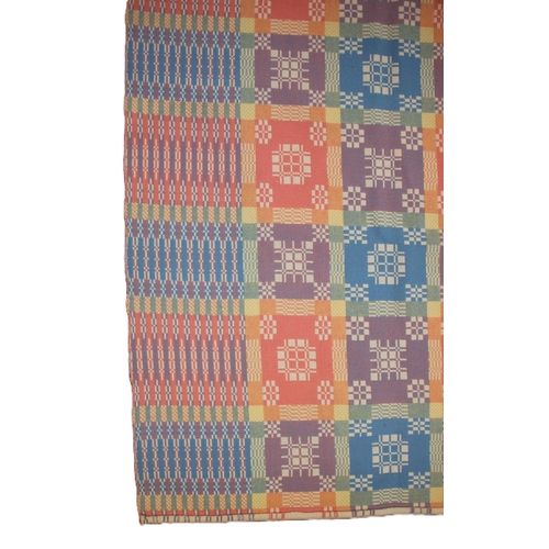 A vintage Holytex Mill multi-coloured wool Welsh blanket, reversible ...