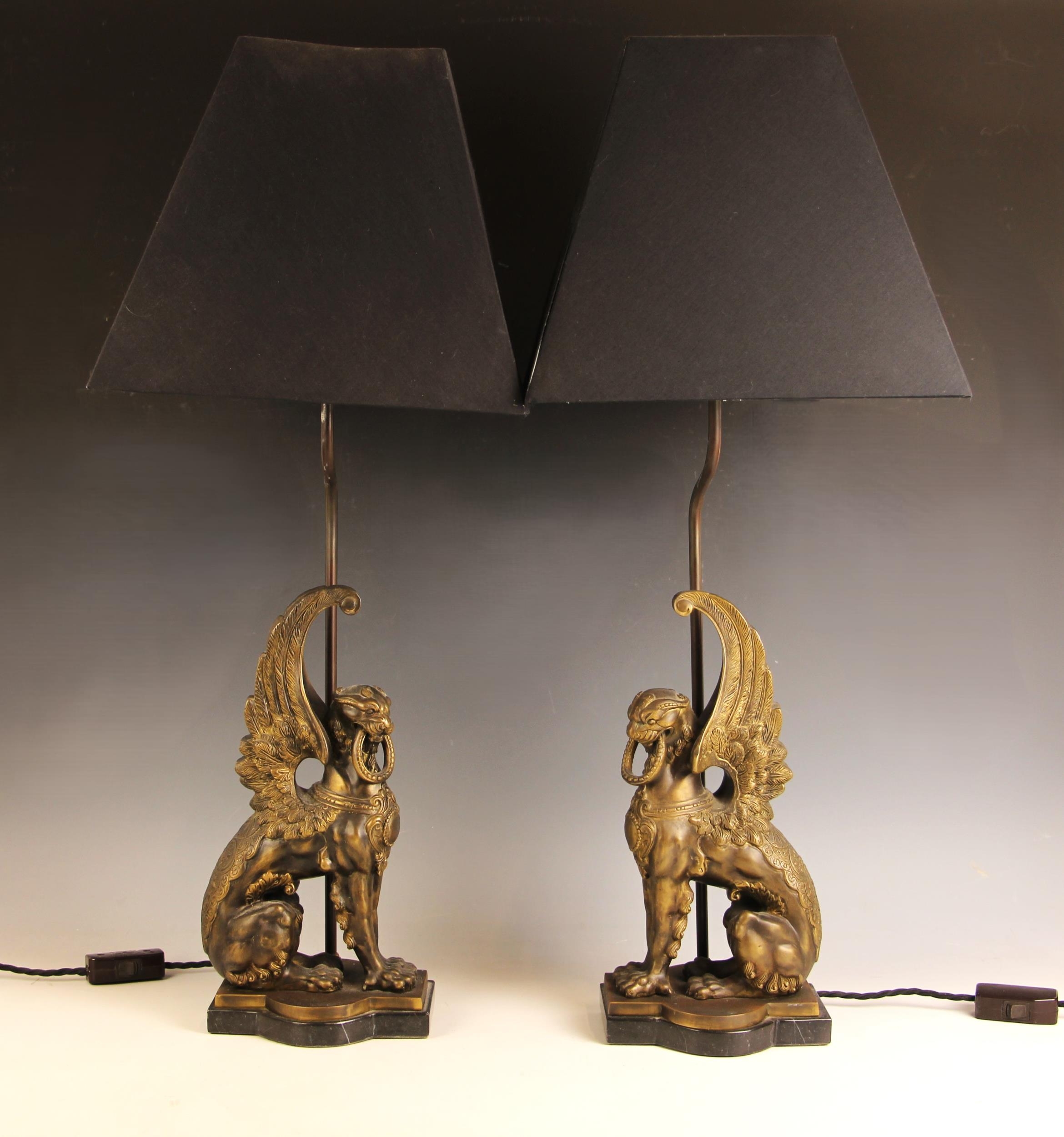A pair of contemporary zoomorphic table lamps in the manner of Maitland ...