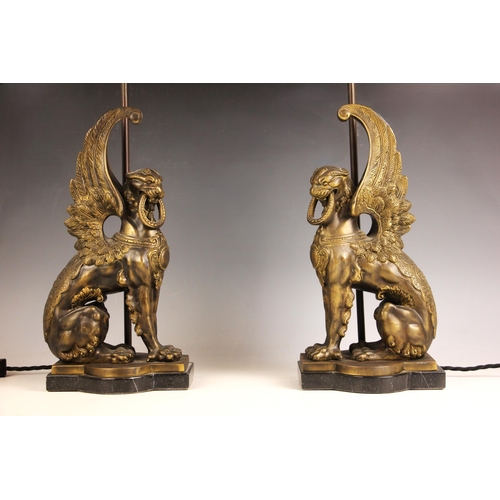 A pair of contemporary zoomorphic table lamps in the manner of Maitland ...