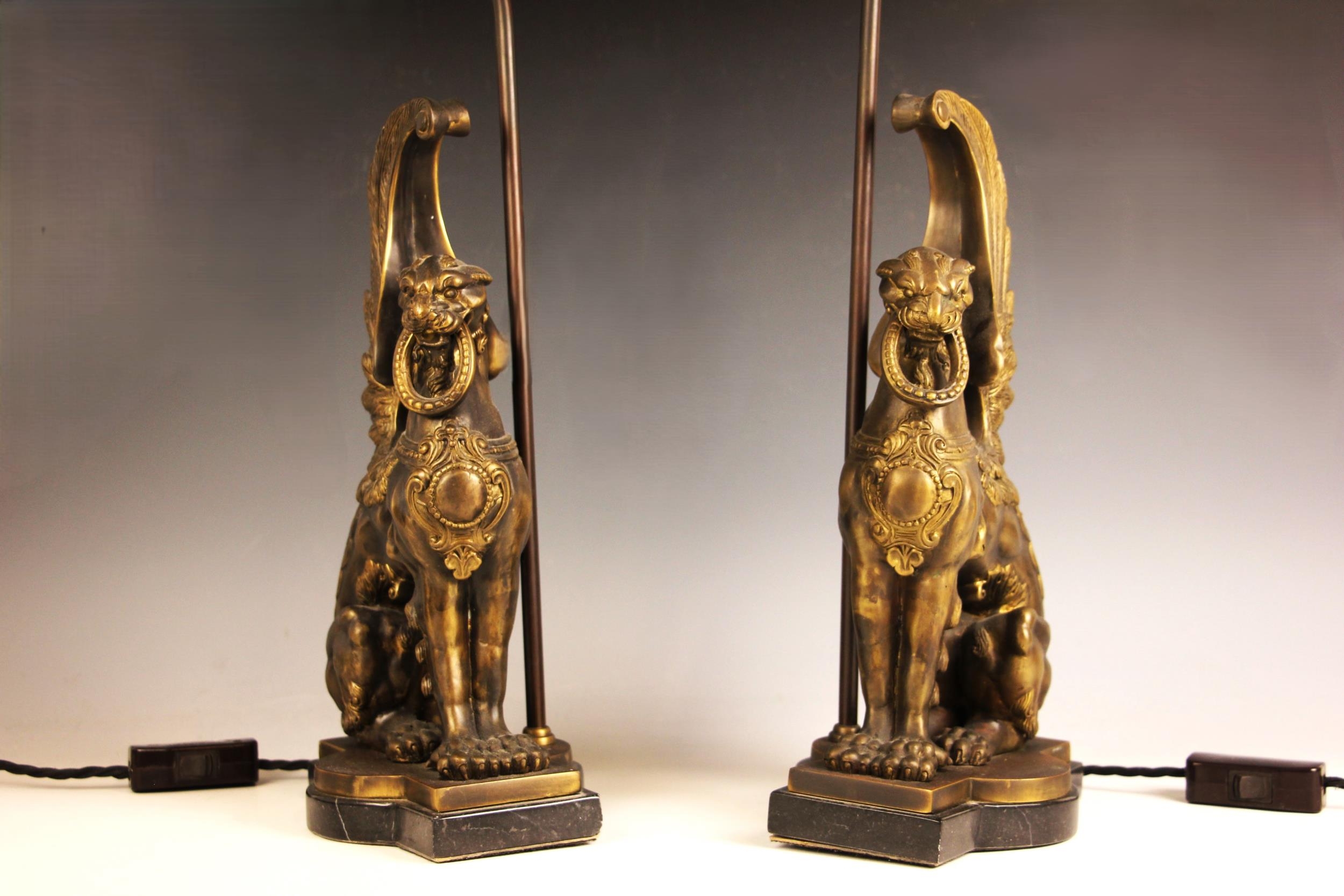 A pair of contemporary zoomorphic table lamps in the manner of Maitland ...