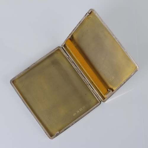 25 - A George VI silver cigarette case, Adie Brothers Ltd, Birmingham 1937, the rectangular cigarette cas... 
