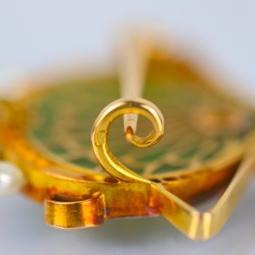 104 - An early 20th century French brooch/pendant, the Art Nouveau brooch with central depiction of maiden... 