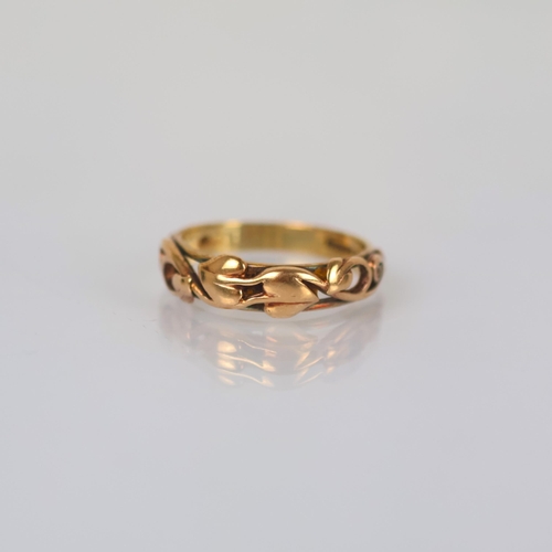 119 - A late 20th century 9ct gold Clogau 'Tree of Life' ring, of typical openwork form with organic leaf ... 
