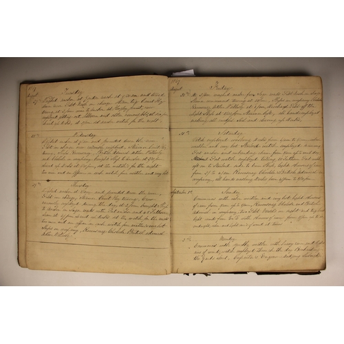 381 - A journal belonging to Charles Fosling, sailmaker on board the ship Roman Empire, covering the perio... 