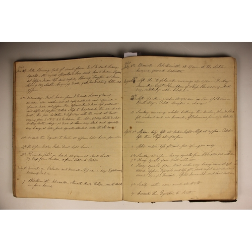 381 - A journal belonging to Charles Fosling, sailmaker on board the ship Roman Empire, covering the perio... 