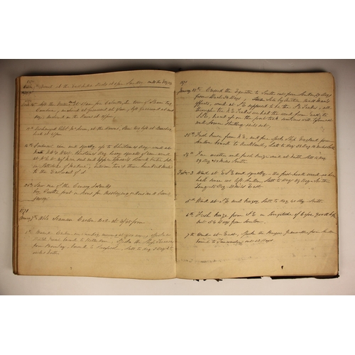 381 - A journal belonging to Charles Fosling, sailmaker on board the ship Roman Empire, covering the perio... 