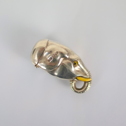71 - A 20th century novelty silver vesta case, David A Bowles, London (indistinct date letter) modelled a... 