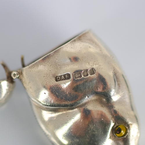 71 - A 20th century novelty silver vesta case, David A Bowles, London (indistinct date letter) modelled a... 