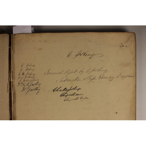 381 - A journal belonging to Charles Fosling, sailmaker on board the ship Roman Empire, covering the perio... 